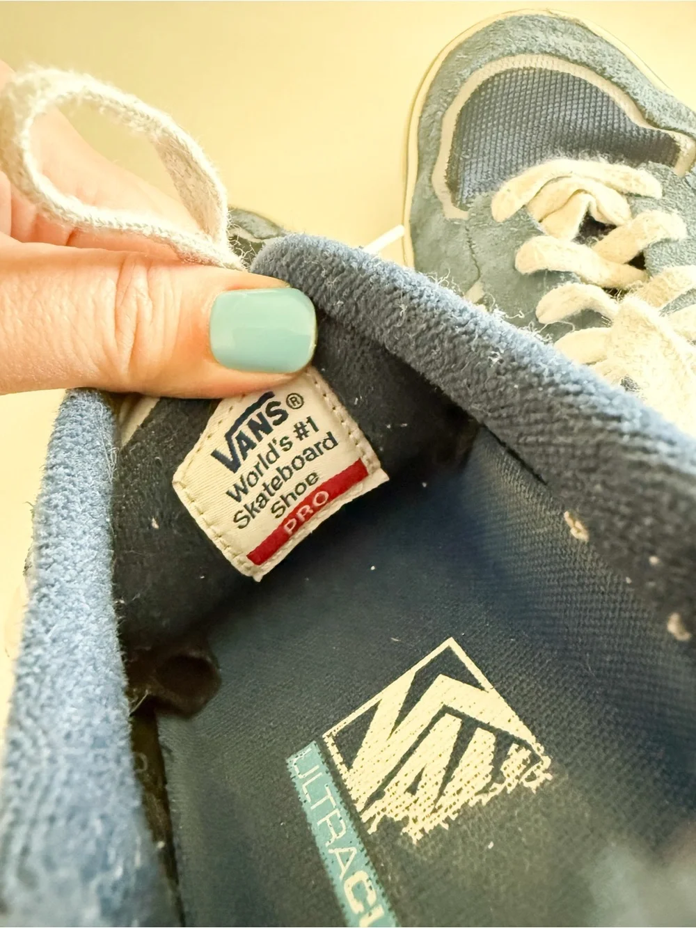 Vans Navy and White Low-Top Lace-Up Sneakers